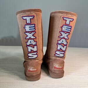 RARE Texans Cheerleaders Blinged Suede Boots Blinged Customized Size 7